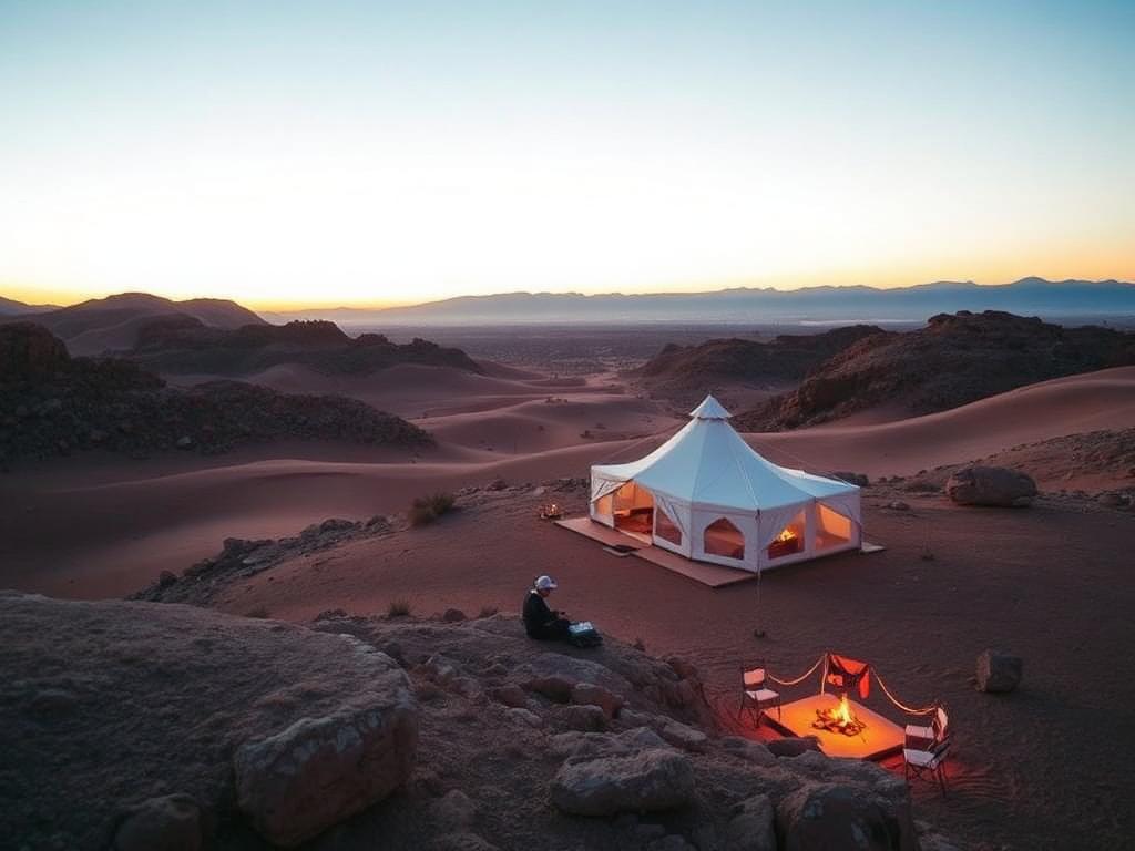Desert camps in Agafay Desert, Morocco