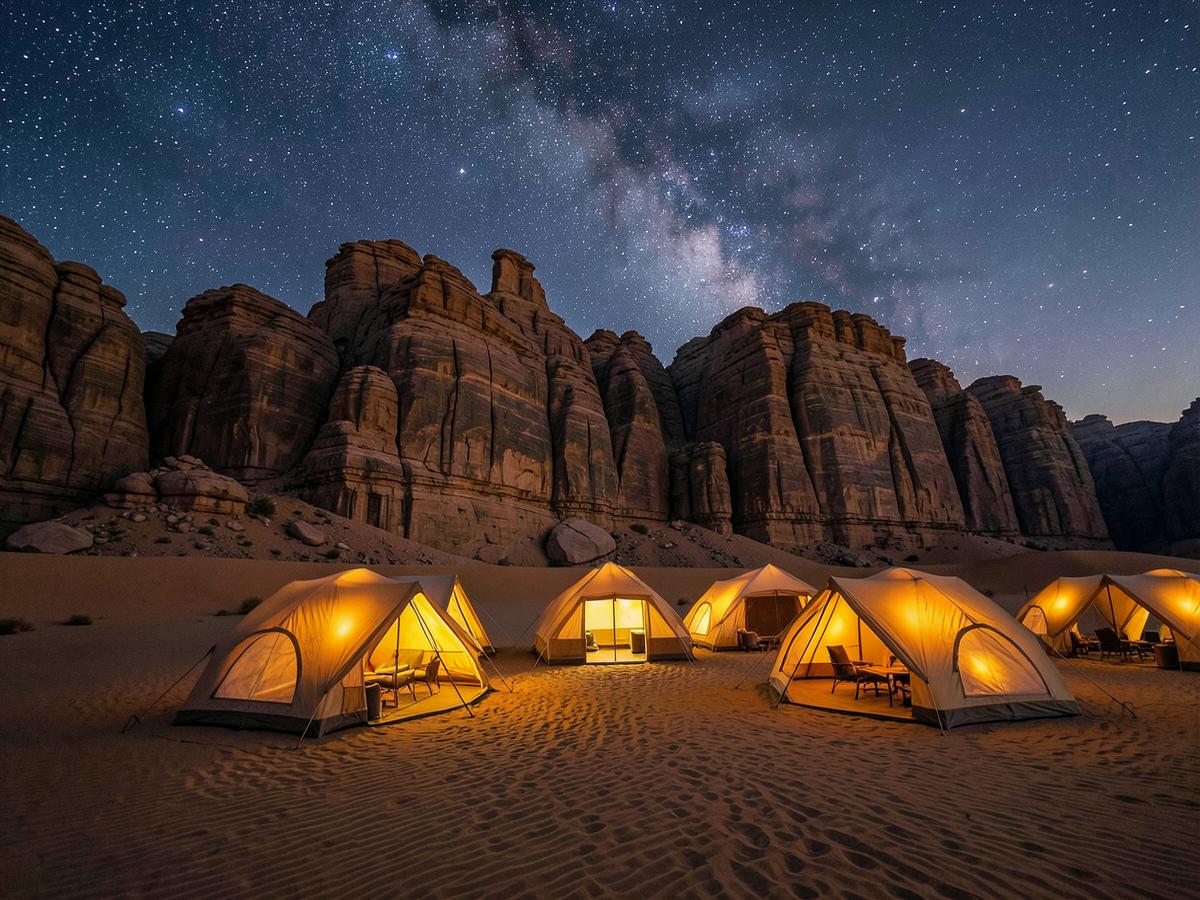 Desert camps in AlUla, Saudi Arabia