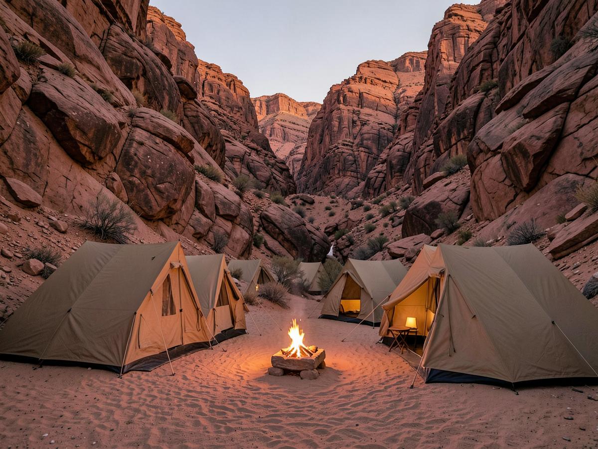 Desert camps in Negev Desert, Israel