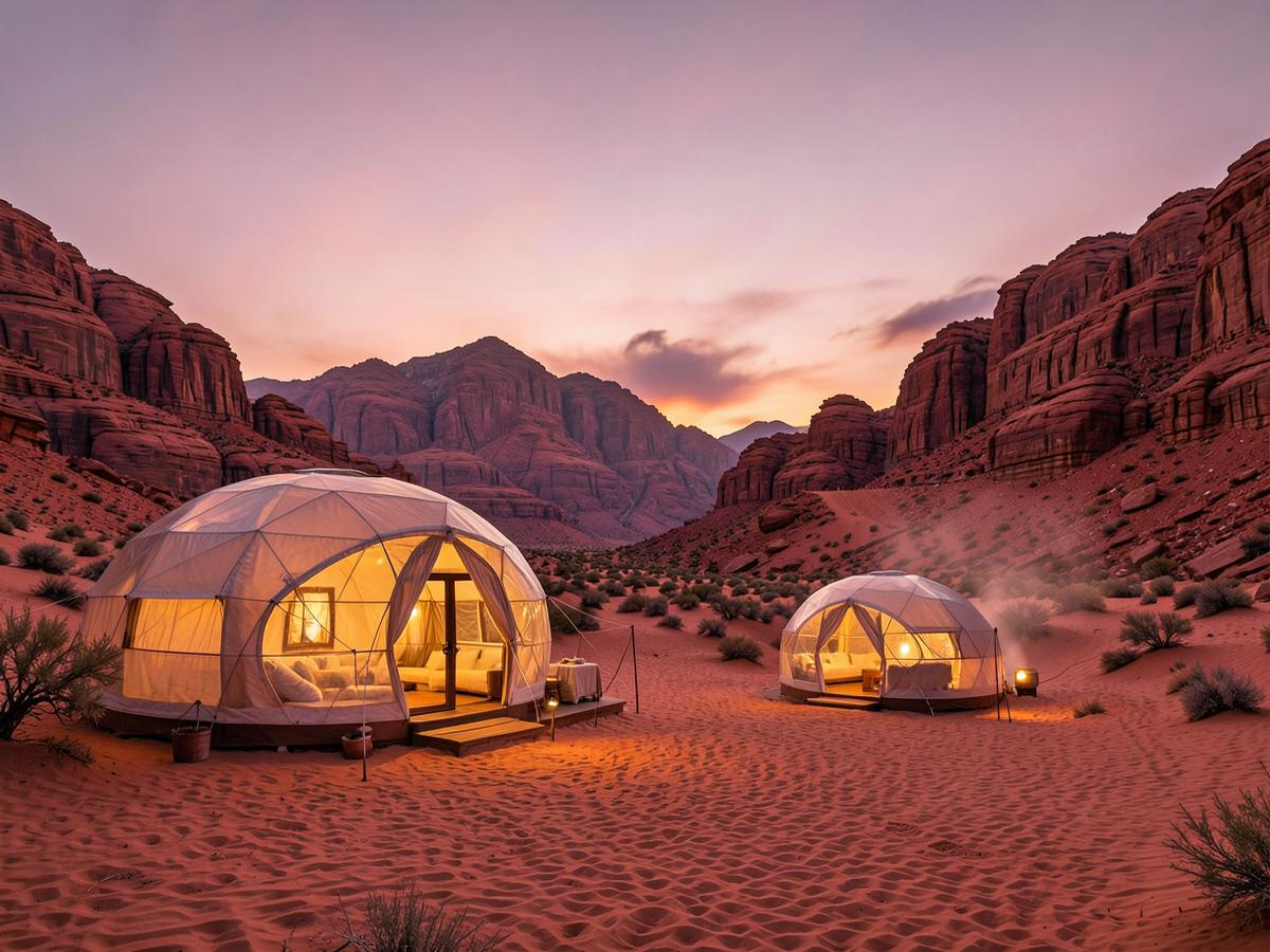 Desert camps in Wadi Rum, Jordan