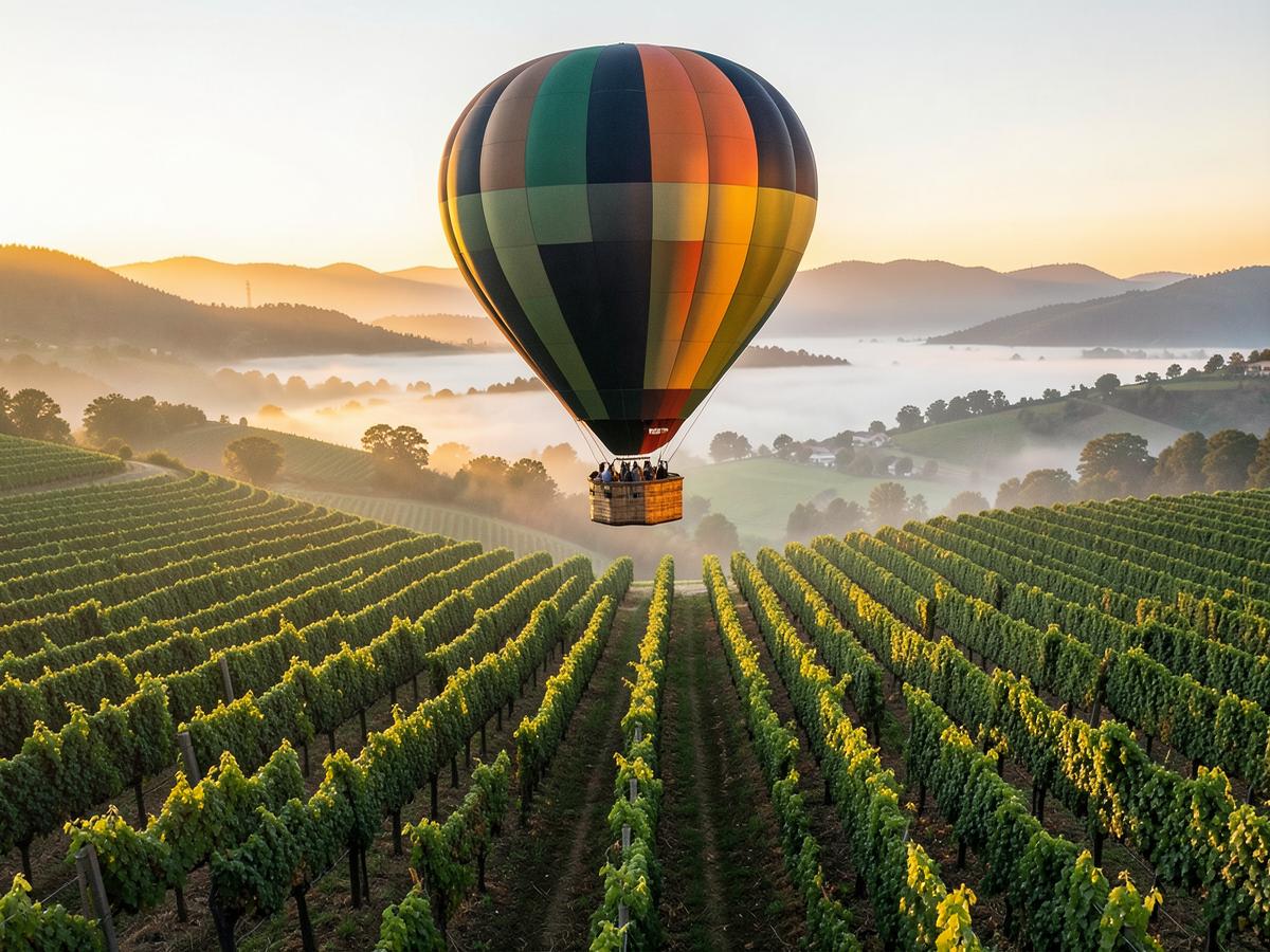 Hot air balloon flight over Napa Valley, United States
