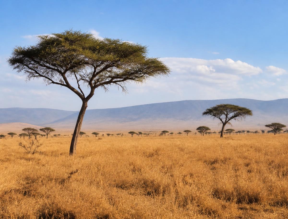 Desert landscape near Serengeti, Tanzania