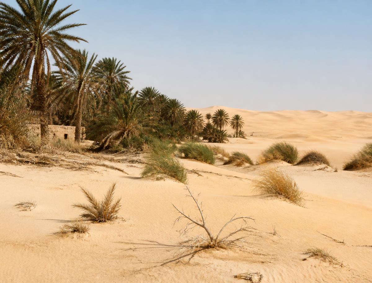 Desert landscape near Douz, Tunisia