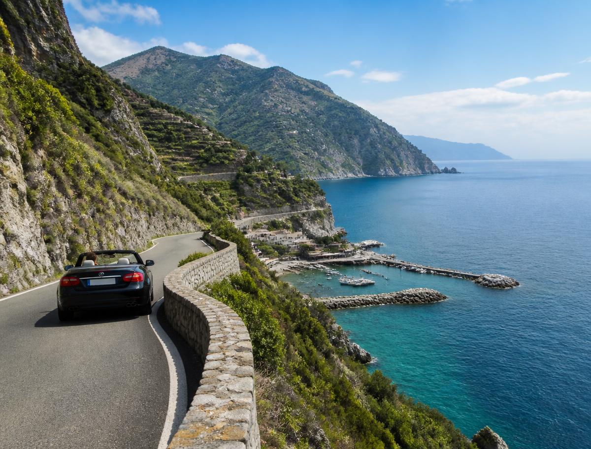 Coastal road trip near Amalfi Coast