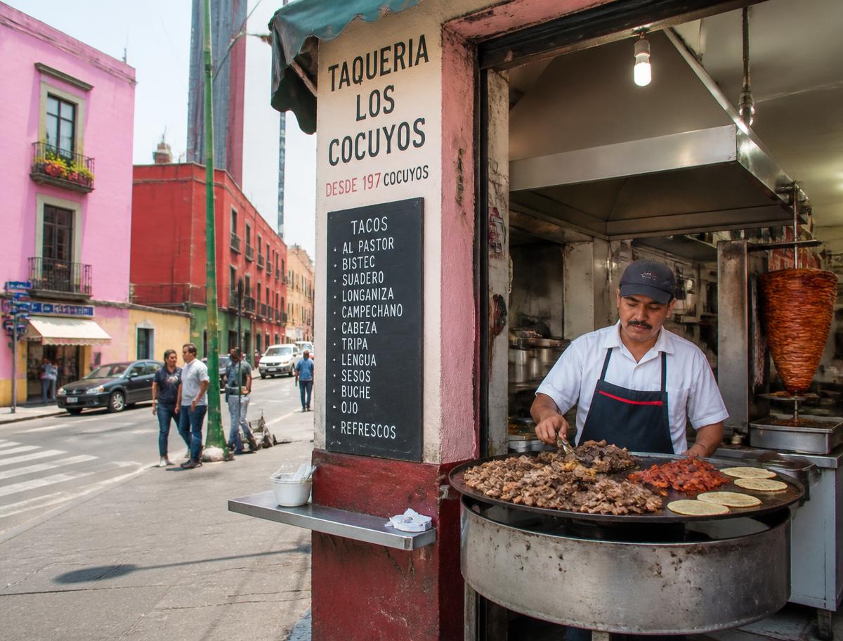 Food tour scene in Mexico City, Mexico
