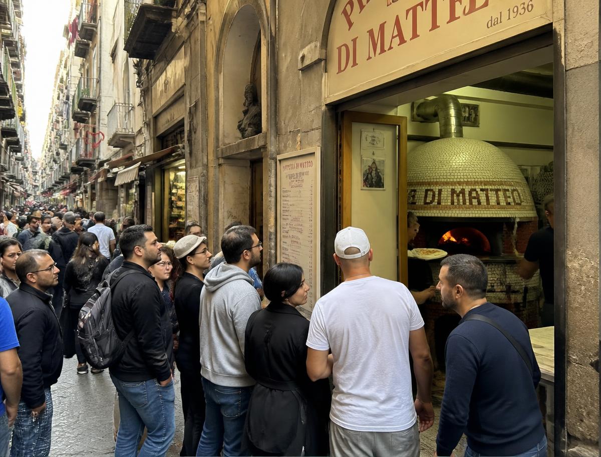 Food tour scene in Naples, Italy