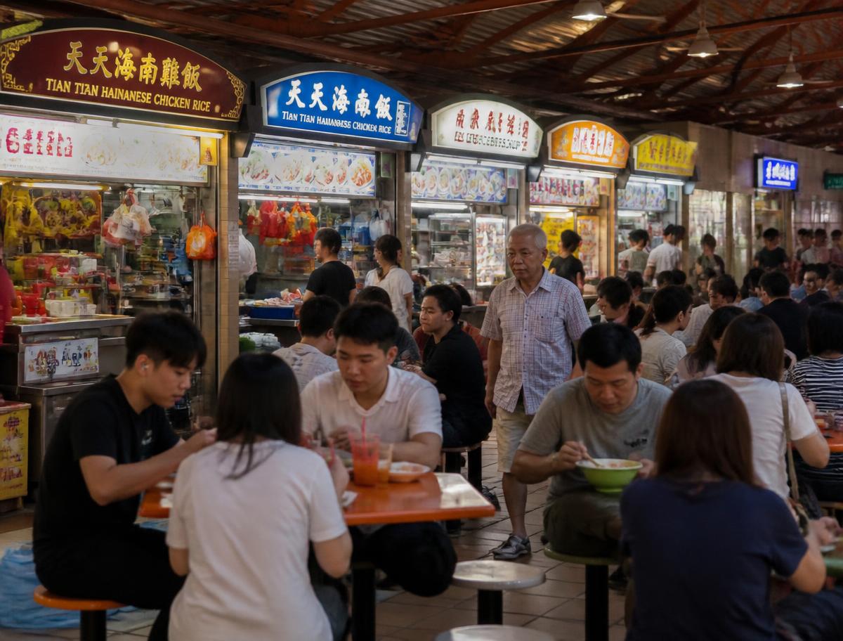 Food tour scene in Singapore, Singapore
