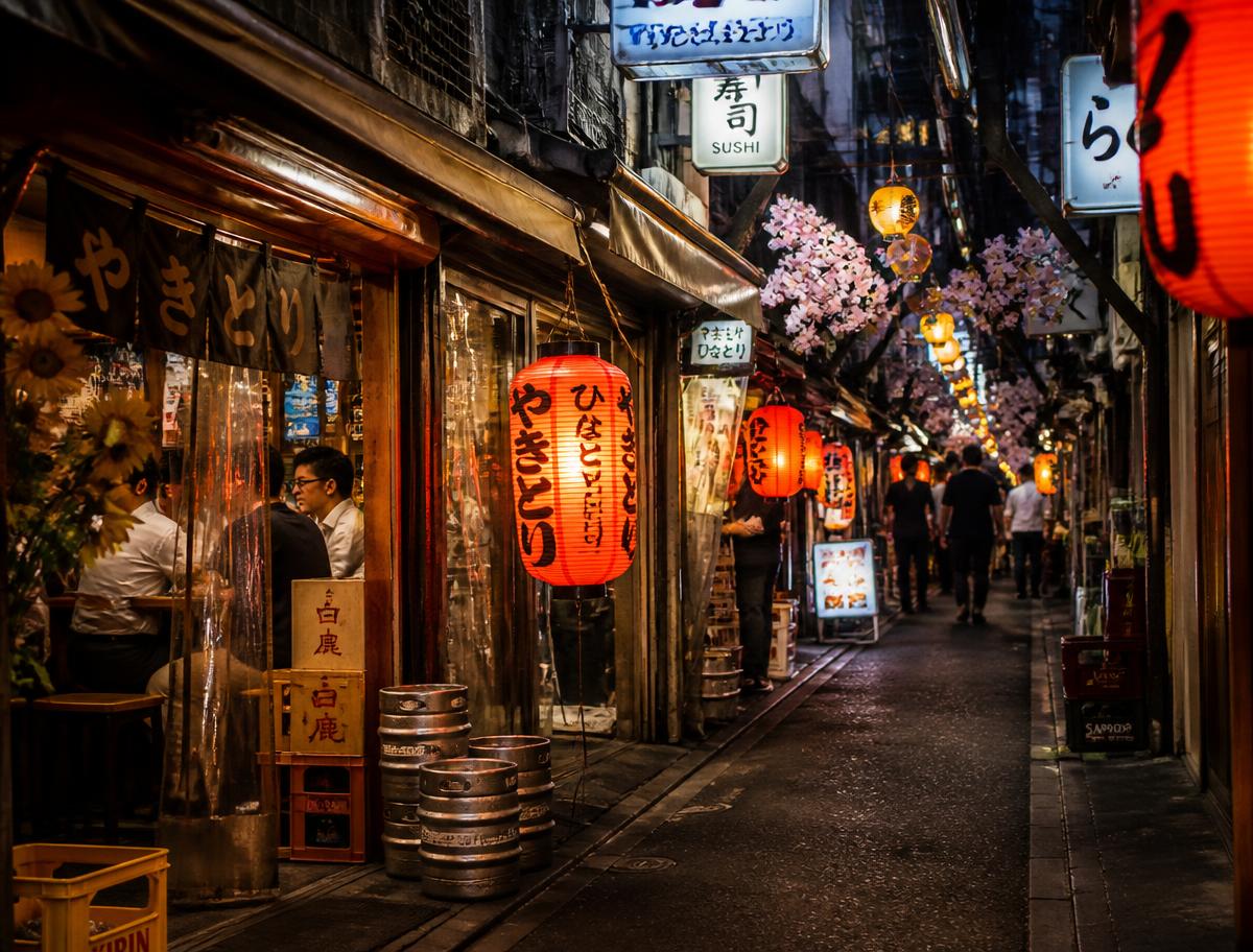 Food tour scene in Tokyo, Japan