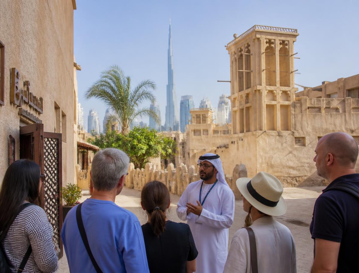 Private tour guide with travellers in Dubai, United Arab Emirates