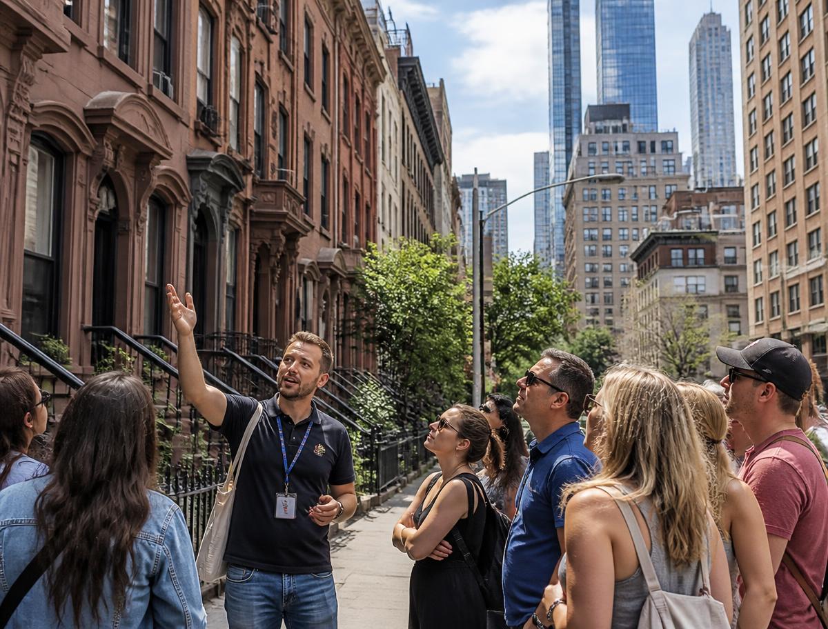 Private tour guide with travellers in New York, United States